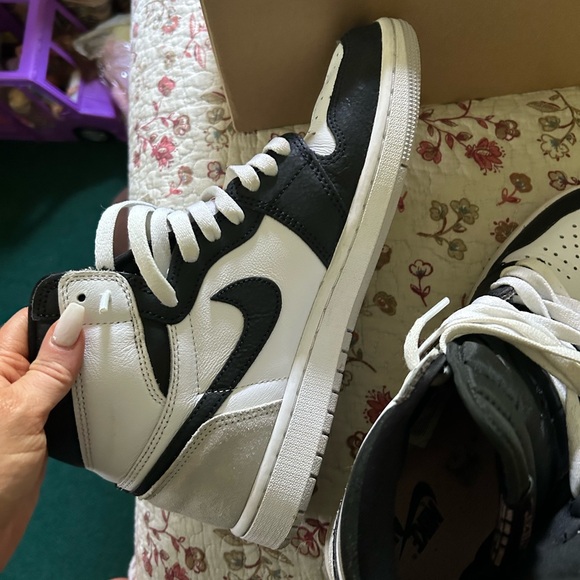 Air Jordan Black and White High-Top Sneakers - Picture 6 of 7